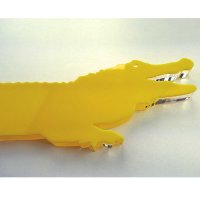 Krokodil | Tierfigur | &quot;Sandwich&quot; aus klarem und buntem Acrylglas | ca. 560 mm lang