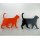 Katze stehend | Tierfigur | &quot;Sandwich&quot; aus klarem und buntem Acrylglas | ca. 160 mm lang