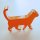Katze stehend | Tierfigur | &quot;Sandwich&quot; aus klarem und buntem Acrylglas | ca. 160 mm lang
