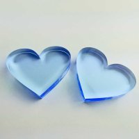 Herz | "Sandwich" aus klarem und transparent-blauem Acrylglas | 88 mm