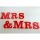 MRS &amp; MRS | Schriftzug | &quot;Sandwich&quot; aus klarem und rotem Acrylglas | 85 mm hoch