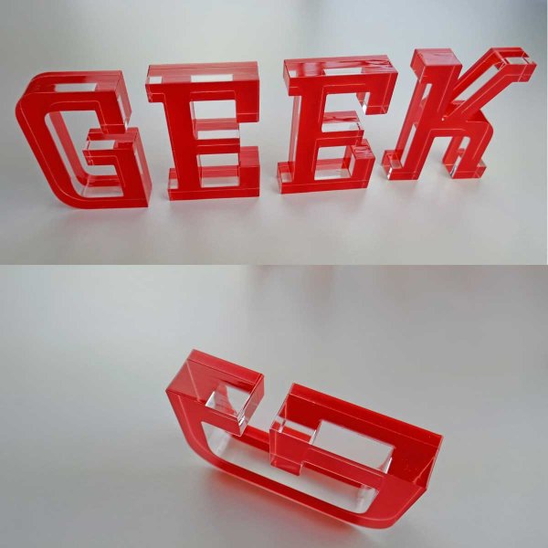 3D Buchstaben und Logos aus 3mm farbigem Acrylglas