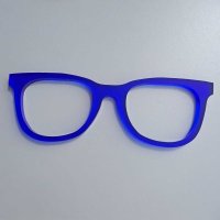Brille - stilisiert | drei verschiedene Farben, &quot;Sandwich&quot;-Material | ca. 266 mm lang